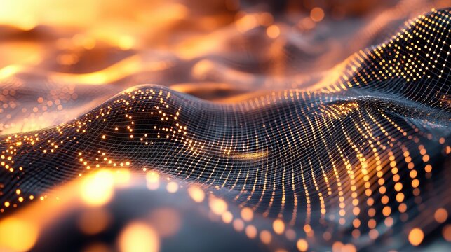 Digital data grid creating abstract technology network