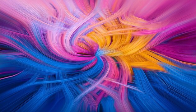 This Vibrant Abstract Artwork Features Swirls Of Blue Pink Yellow And Purple On A Pink Backdrop Creating A Dynamic And Energetic Visual Experience Perfect For Modern Decor
