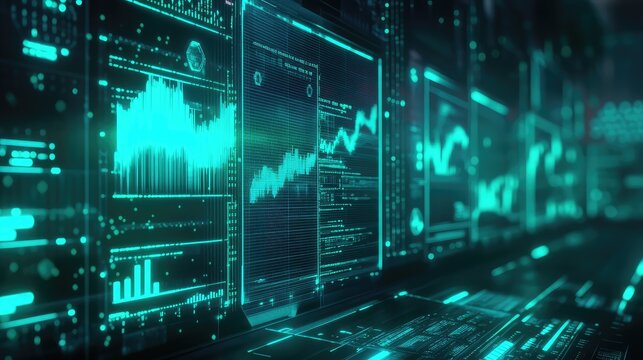 Big data analyzing business finance information dashboard - Powered by Adobe