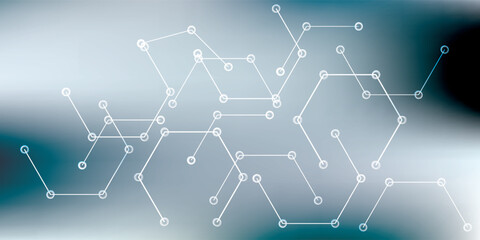 Interconnected Hexagons with Nodes: A Network of Data Points.