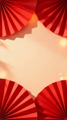 Red paper fans arran