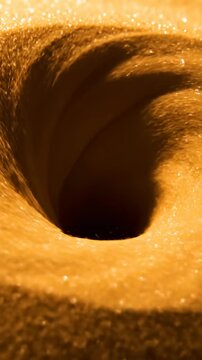 Extremely slow motion close-up of fine desert sand vibrating and warping as if entering a non-linear temporal field macro, fine desert sand, natural element