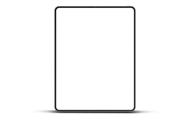 3D Tablet frame less blank screen. Empty screen device tablet mockup element. Can be used for mobile app, UI UX, business presentations. High quality EPS10 ultra realistic tablet with editable screen