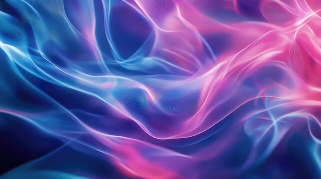 Abstract flowing blue and pink light waves background