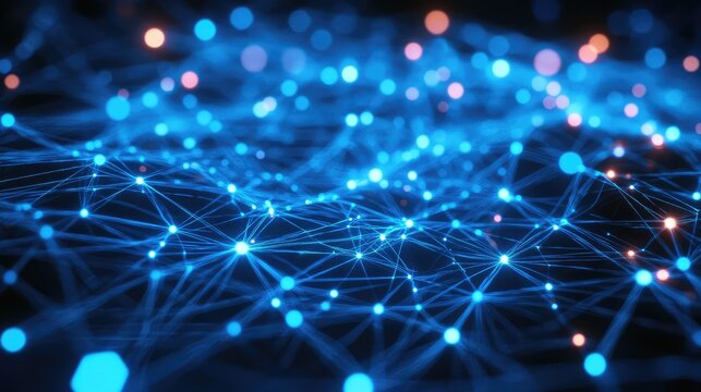 Digital network connections forming an abstract technology background