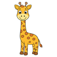 cartoon giraffe vector vector on white background