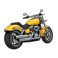 Obraz premium Dynamic yellow cruiser motorcycle ready for the open road adventure transparent background