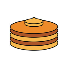 cartoon pancake stack icon on white background