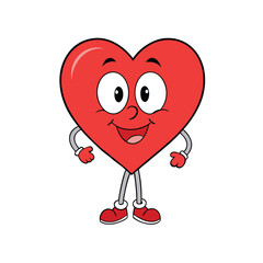 cartoon valentine heart vector on white background