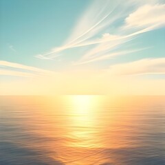 Obraz premium 노을지는 바다 수평선 잔잔한 파도 the sunset sea horizon calm waves