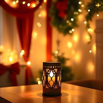 크리스마스 장식 불꽃 속 전등하나 A light in the flame of Christmas decorations