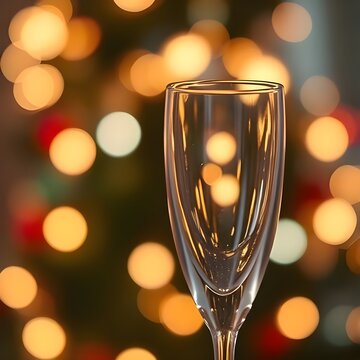 성탄 배경 앞 샴페인 술잔 Champagne glasses in front of the Christmas background