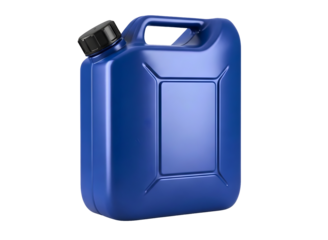 Blue plastic jerrycan isolated on transparent background