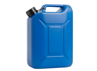 Blue plastic jerrycan isolated on transparent background