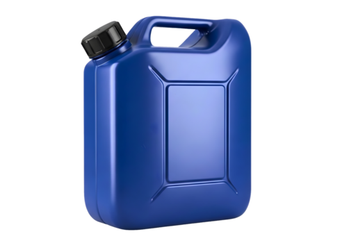 Blue plastic jerrycan isolated on transparent background