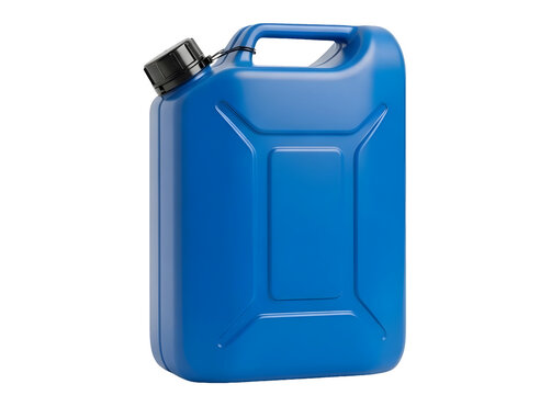Blue plastic jerrycan isolated on transparent background