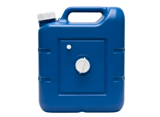 Blue plastic water container isolated on transparent background