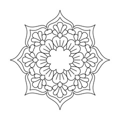 Detailed bloom art mandala coloring book page