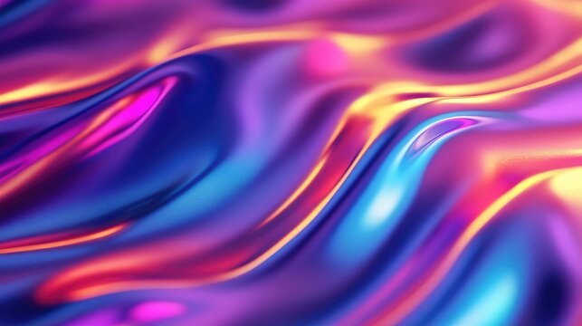 Iridescent flowing liquid metal surface creating vibrant abstract background