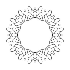 Garden circle of calm mandala coloring book page