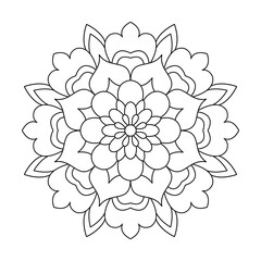 Mandala full of delicate floral lines coloring book page © Rumana