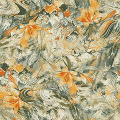 textile design with rose flower pattern image