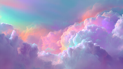 Pastel clouds create a dreamlike texture. Soft lighting highlights delicate formations. Perfect for branding, posters, or social media backdrops.