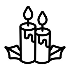 leaf with candle Line Icon