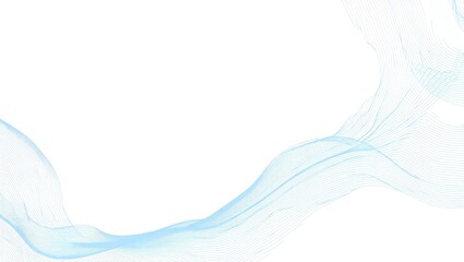 Abstract flowing light blue wave with subtle texture on white background