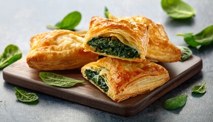 healthy spinach and cheese savory puff pastry snack