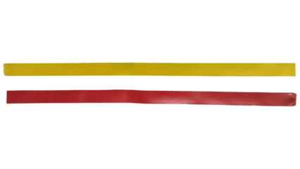 Bright yellow and red parallel rectangular shapes, minimalist abstract graphic design element isolated.