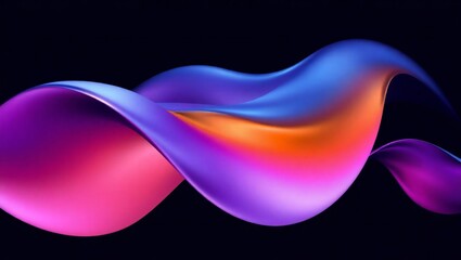 Vibrant abstract flowing ribbon of color on a dark background