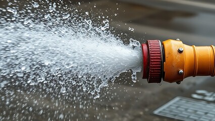 oligarchy. An out-of-control fire hose writhing wildly, spraying water in all directions. mobility guides, transit brochures, designed for transport & logistics marketing, used by interior designers.