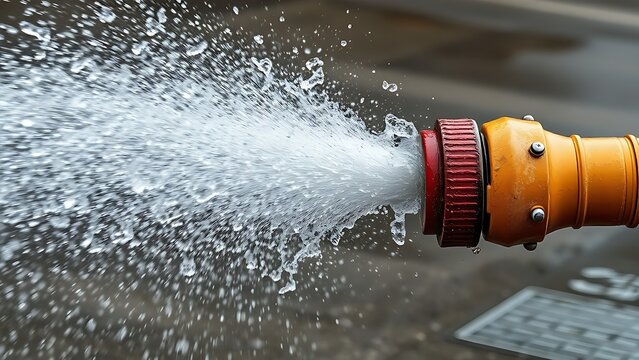 oligarchy. An out-of-control fire hose writhing wildly, spraying water in all directions. mobility guides, transit brochures, designed for transport & logistics marketing, used by interior designers.
