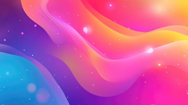Flowing abstract neon waves forming vibrant fluid gradients