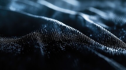 Wavy dark blue grid pattern abstract background
