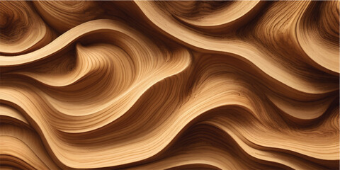 Obraz premium Flowing, liquid chocolate brown silk textile pattern with soft light and golden texture design