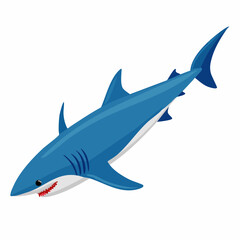 Blue shark with transparent background