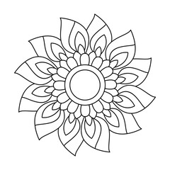 Bloom path symmetry mandala coloring book page