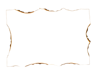 Burnt paper border isolated on transparent background