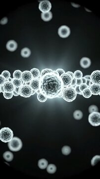 Mold Spores 3D Scientific Visualization on Dark Background