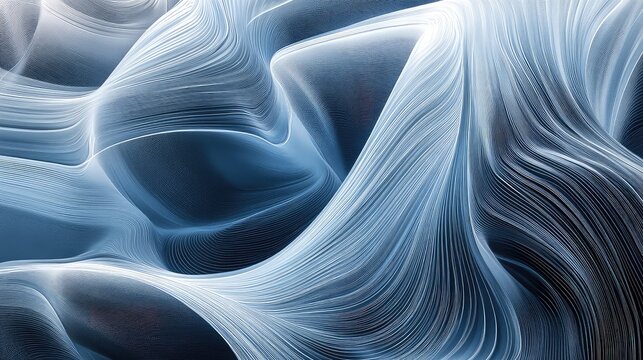 Abstract blue flowing lines digital wave background - Powered by Adobe