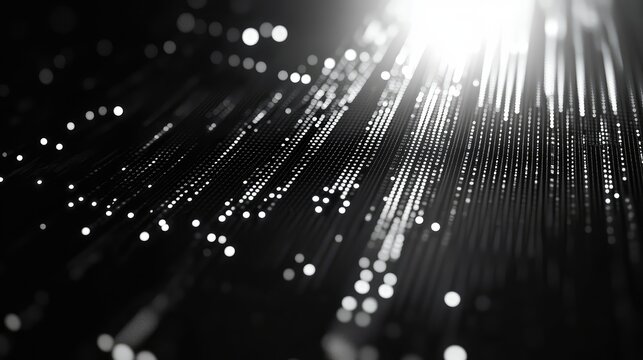 Digital data flowing light stream technology concept