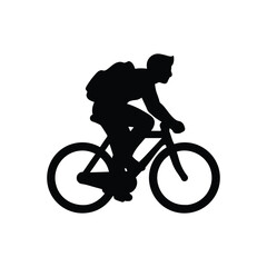 🚴 Silhouette of Cyclist with Backpack Riding a Bicycle
