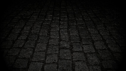dunkler Hintergrund, Steinpflaster