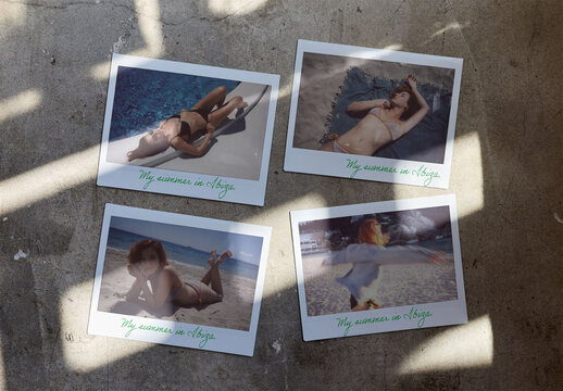 Four wide polaroids 