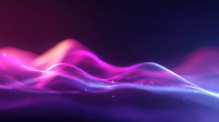 Digital particle wave forming futuristic data stream background