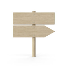 Clean wooden signboard placed neatly on transparent background .