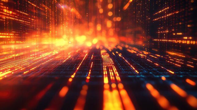 Digital data flowing abstract futuristic information highway - Powered by Adobe