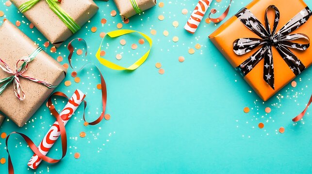 Fresh blue background with festive graduation theme and glowing highlights